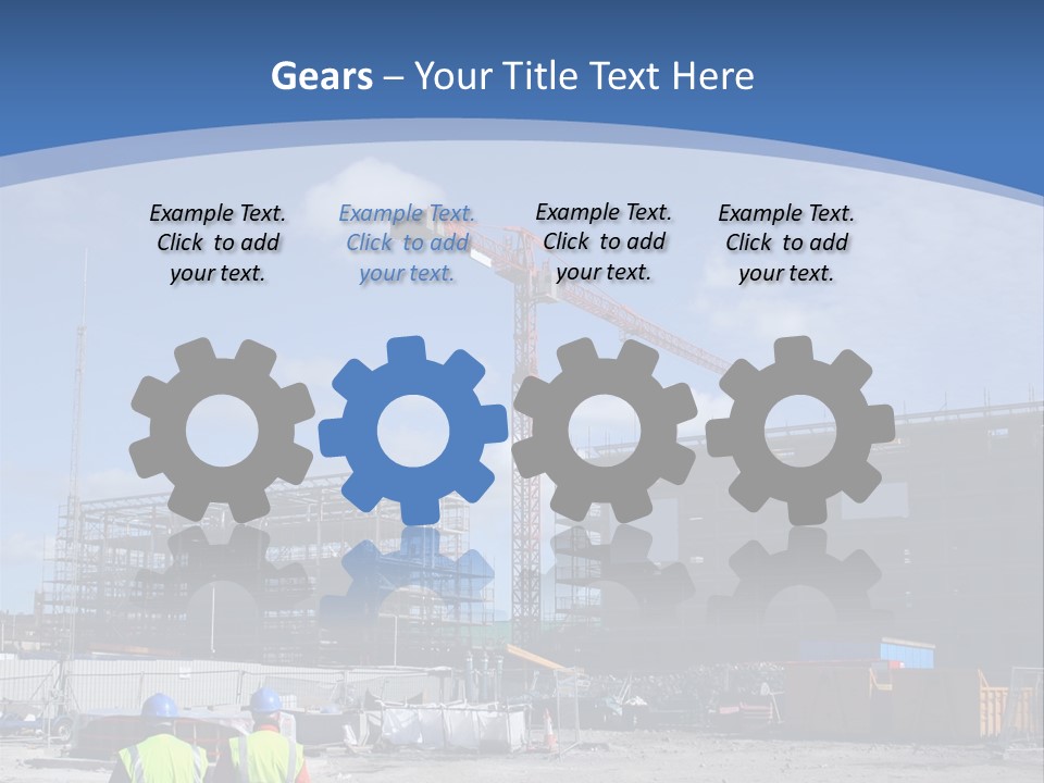 A Construction Site With A Crane In The Background PowerPoint Template