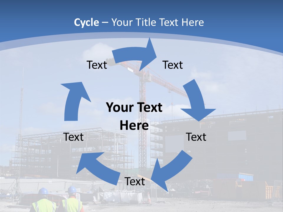 A Construction Site With A Crane In The Background PowerPoint Template