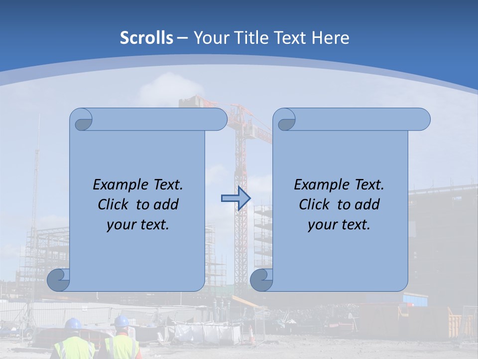 A Construction Site With A Crane In The Background PowerPoint Template