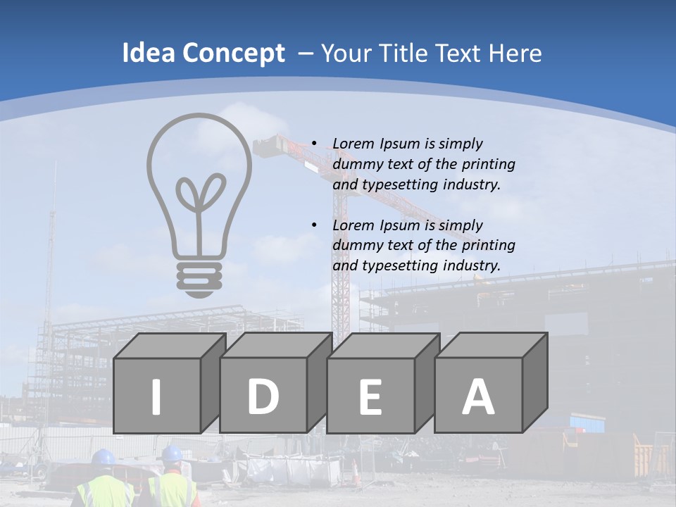 A Construction Site With A Crane In The Background PowerPoint Template