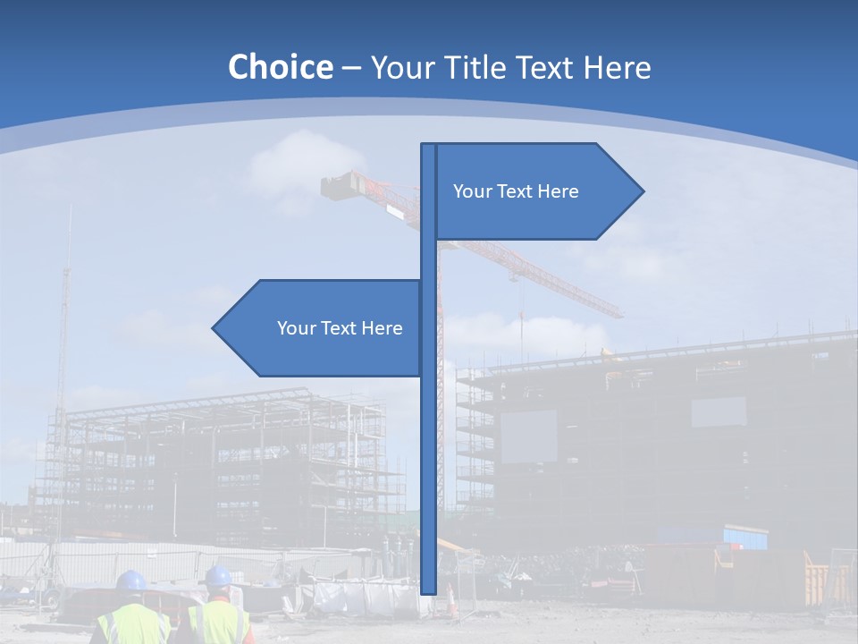 A Construction Site With A Crane In The Background PowerPoint Template