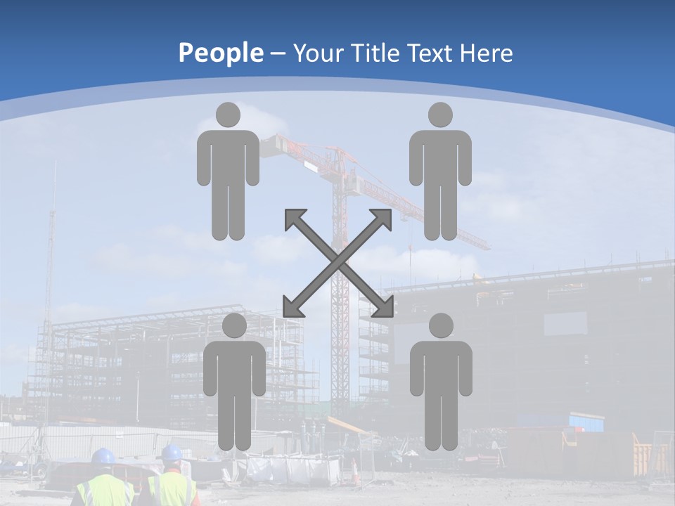 A Construction Site With A Crane In The Background PowerPoint Template