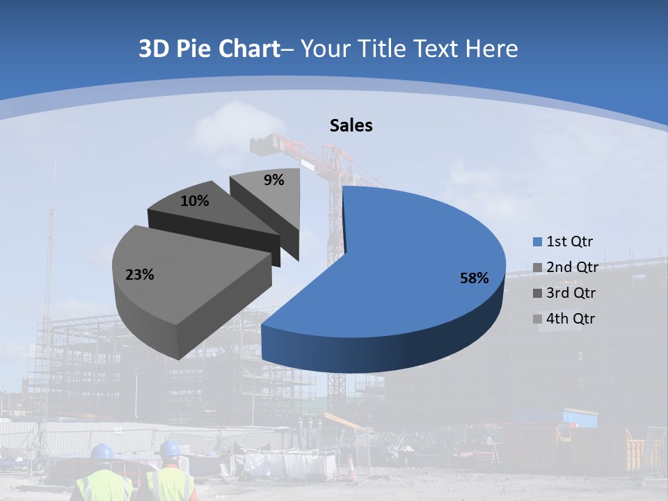 A Construction Site With A Crane In The Background PowerPoint Template