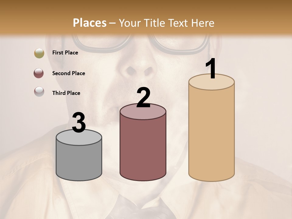 A Man Wearing Glasses And A Tie Is Making A Smokey Face PowerPoint Template