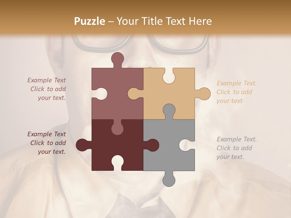 A Man Wearing Glasses And A Tie Is Making A Smokey Face PowerPoint Template