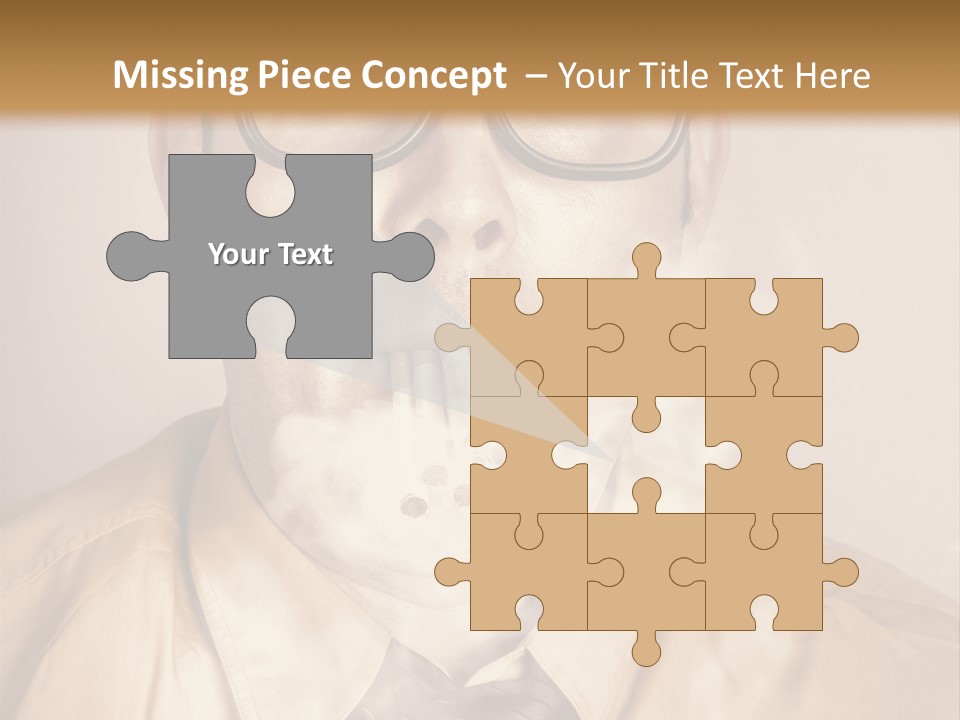 A Man Wearing Glasses And A Tie Is Making A Smokey Face PowerPoint Template