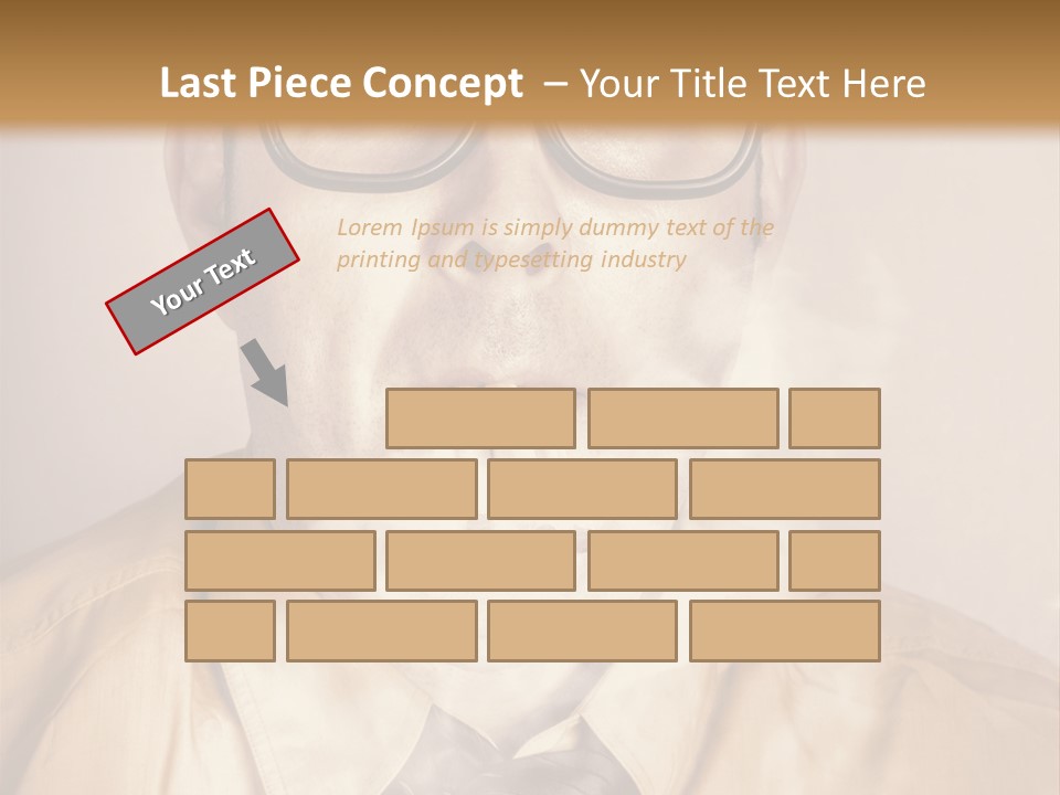 A Man Wearing Glasses And A Tie Is Making A Smokey Face PowerPoint Template