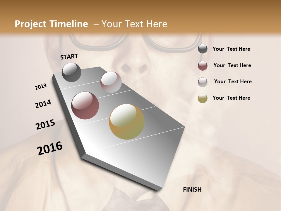 A Man Wearing Glasses And A Tie Is Making A Smokey Face PowerPoint Template