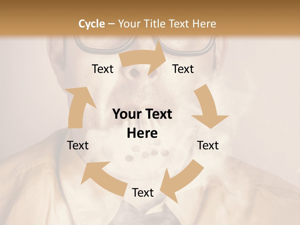 A Man Wearing Glasses And A Tie Is Making A Smokey Face PowerPoint Template