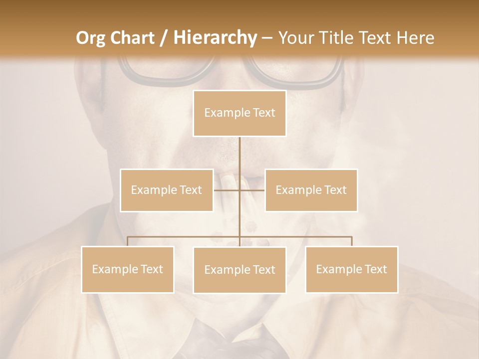 A Man Wearing Glasses And A Tie Is Making A Smokey Face PowerPoint Template