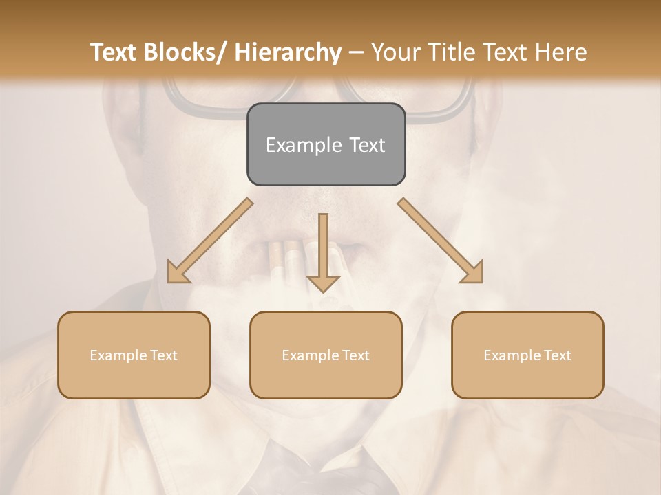 A Man Wearing Glasses And A Tie Is Making A Smokey Face PowerPoint Template