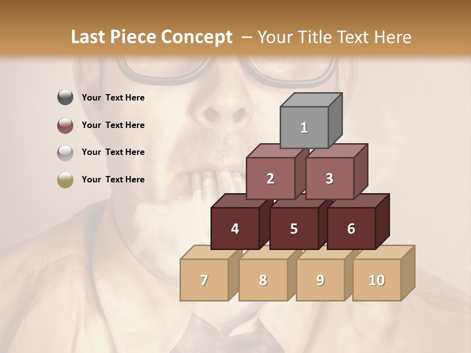 A Man Wearing Glasses And A Tie Is Making A Smokey Face PowerPoint Template