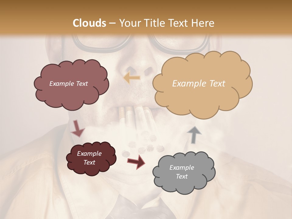 A Man Wearing Glasses And A Tie Is Making A Smokey Face PowerPoint Template