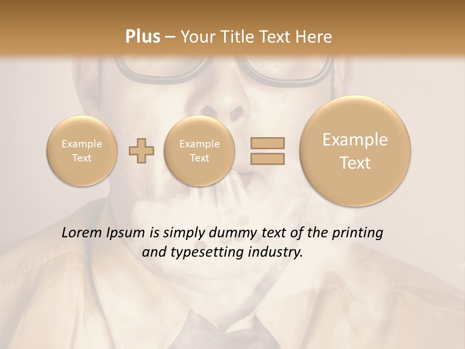 A Man Wearing Glasses And A Tie Is Making A Smokey Face PowerPoint Template