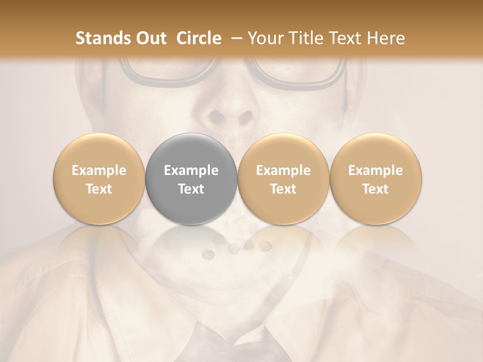 A Man Wearing Glasses And A Tie Is Making A Smokey Face PowerPoint Template