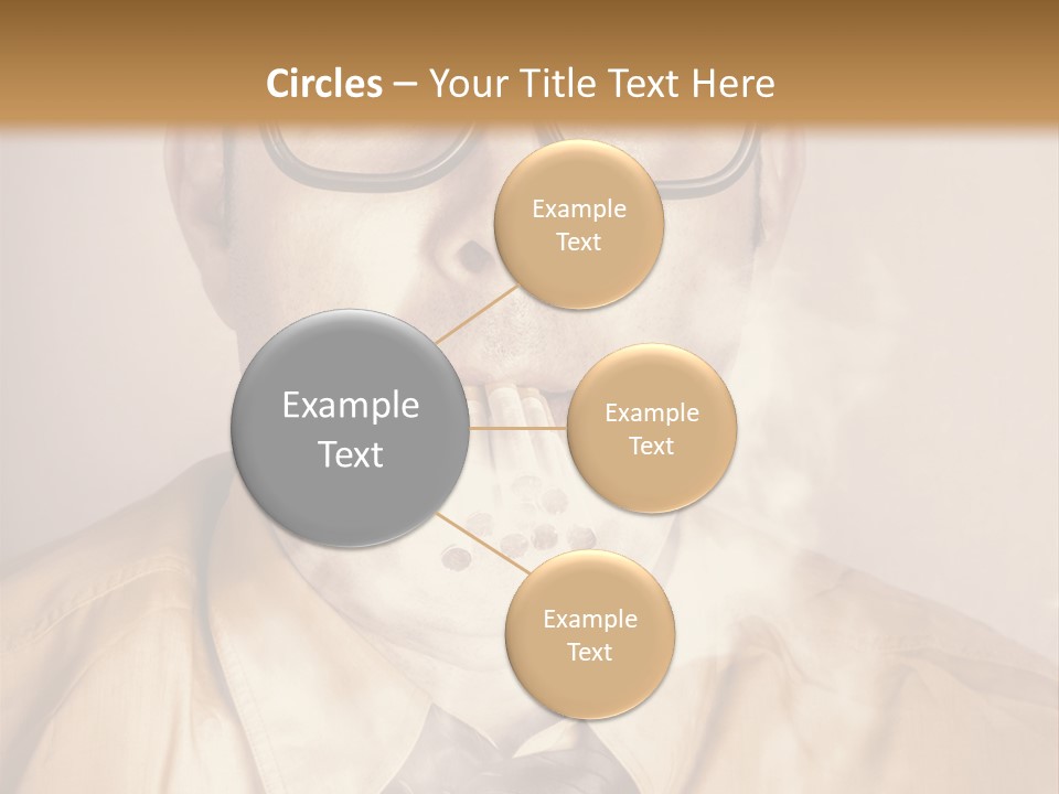 A Man Wearing Glasses And A Tie Is Making A Smokey Face PowerPoint Template
