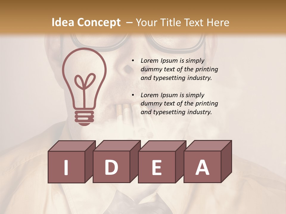 A Man Wearing Glasses And A Tie Is Making A Smokey Face PowerPoint Template