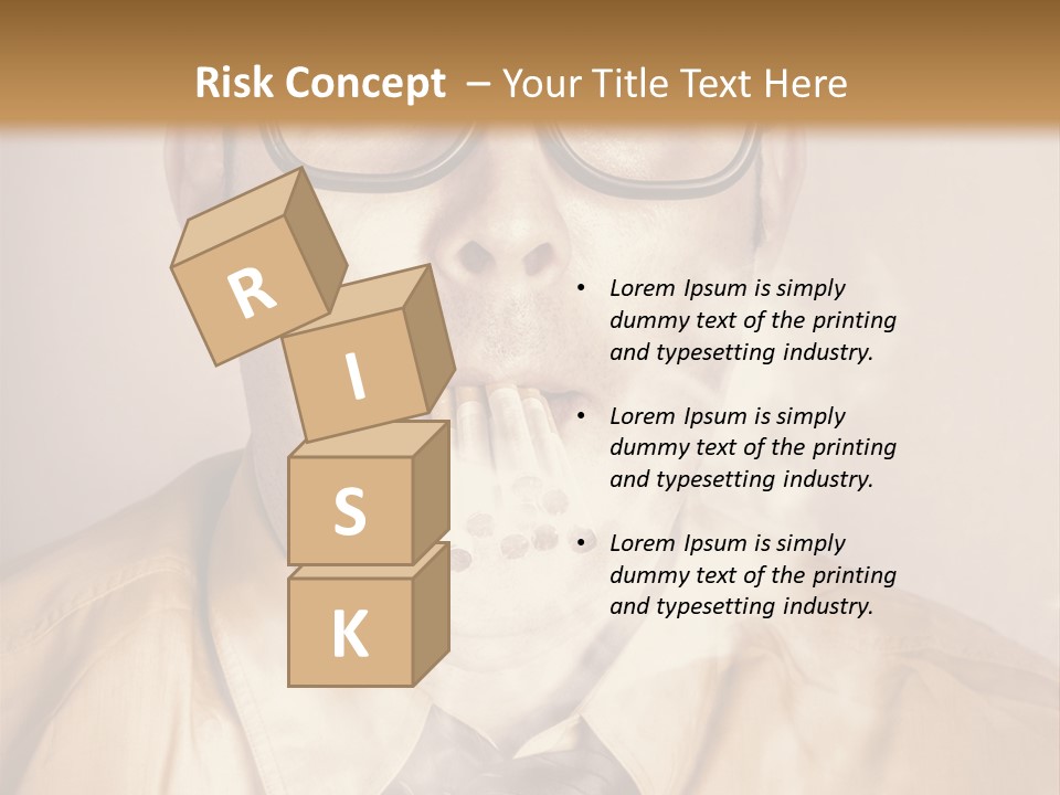 A Man Wearing Glasses And A Tie Is Making A Smokey Face PowerPoint Template