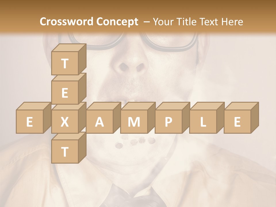 A Man Wearing Glasses And A Tie Is Making A Smokey Face PowerPoint Template