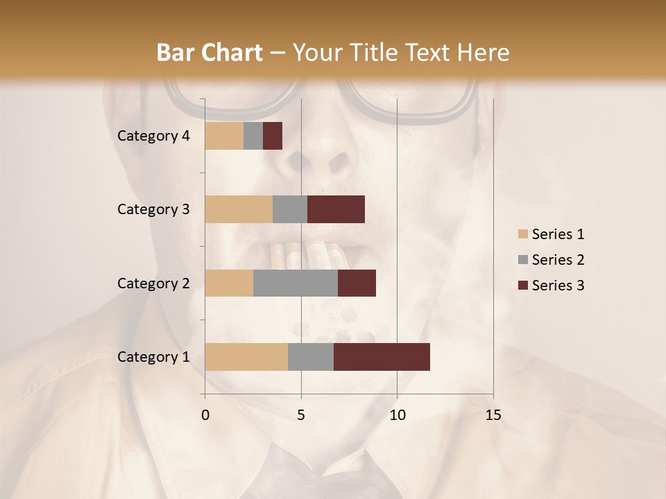 A Man Wearing Glasses And A Tie Is Making A Smokey Face PowerPoint Template