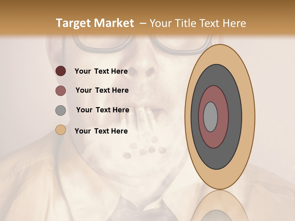 A Man Wearing Glasses And A Tie Is Making A Smokey Face PowerPoint Template