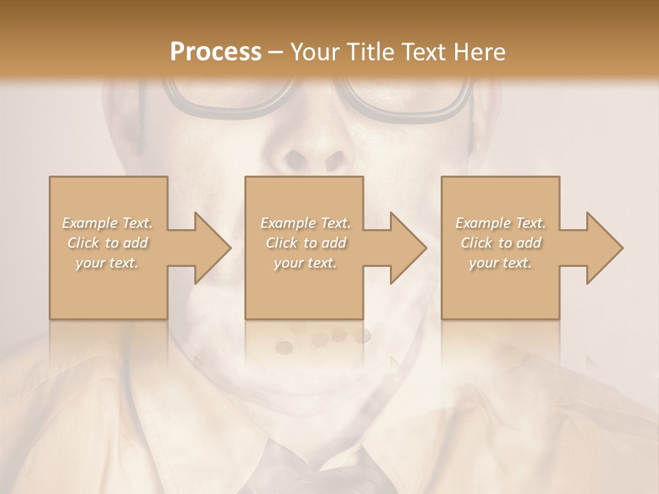 A Man Wearing Glasses And A Tie Is Making A Smokey Face PowerPoint Template