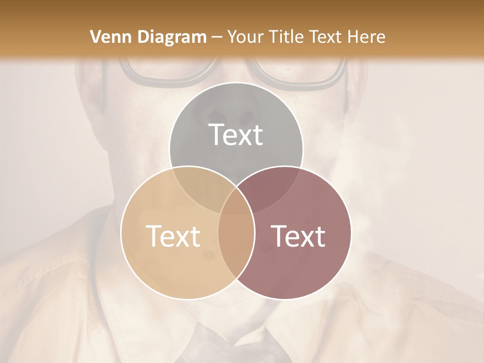 A Man Wearing Glasses And A Tie Is Making A Smokey Face PowerPoint Template