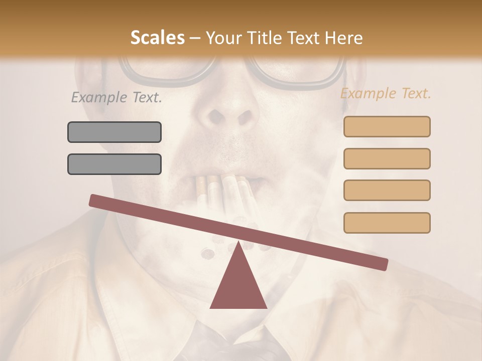 A Man Wearing Glasses And A Tie Is Making A Smokey Face PowerPoint Template