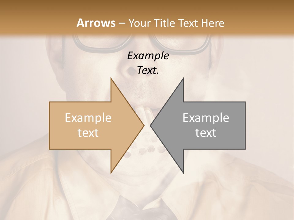 A Man Wearing Glasses And A Tie Is Making A Smokey Face PowerPoint Template