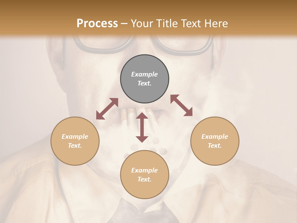 A Man Wearing Glasses And A Tie Is Making A Smokey Face PowerPoint Template