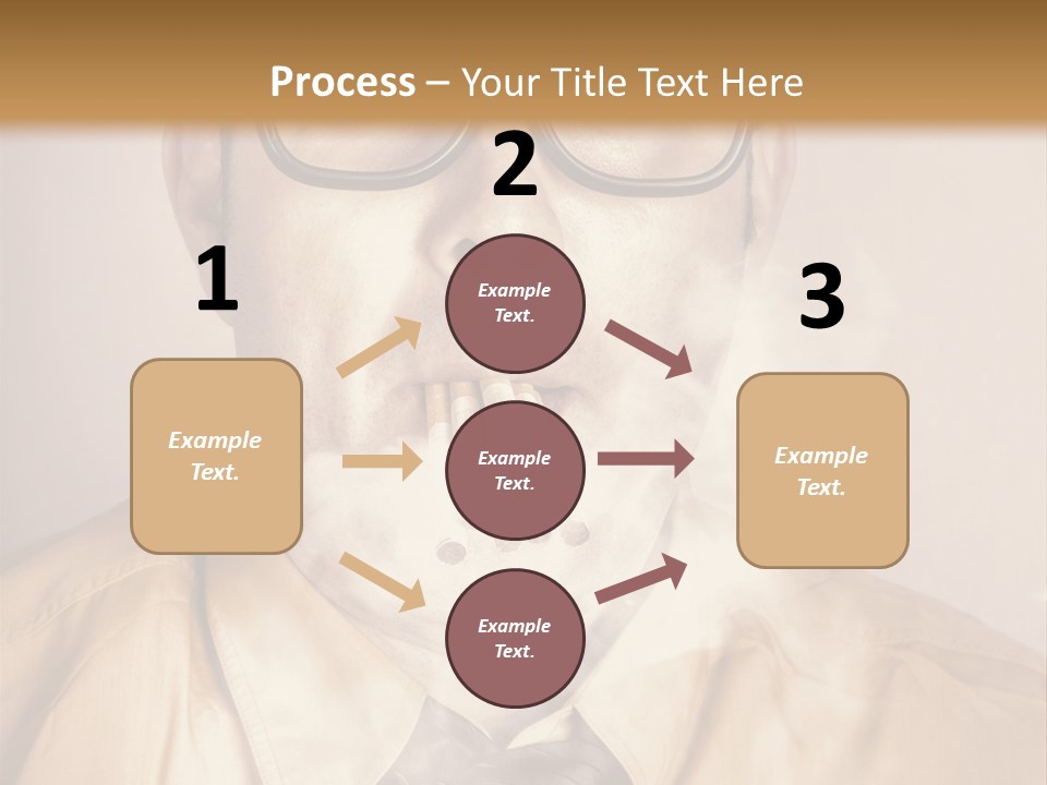 A Man Wearing Glasses And A Tie Is Making A Smokey Face PowerPoint Template