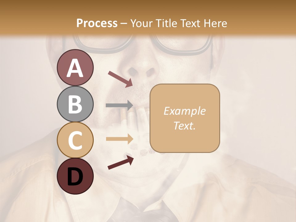 A Man Wearing Glasses And A Tie Is Making A Smokey Face PowerPoint Template