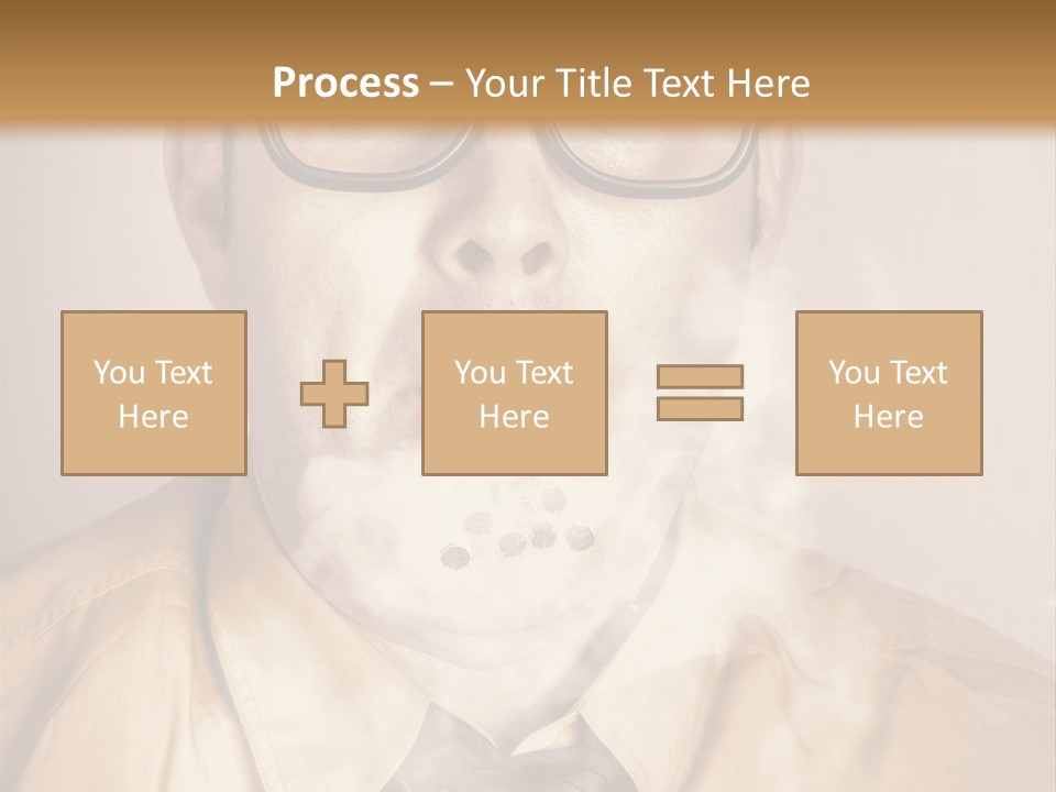A Man Wearing Glasses And A Tie Is Making A Smokey Face PowerPoint Template