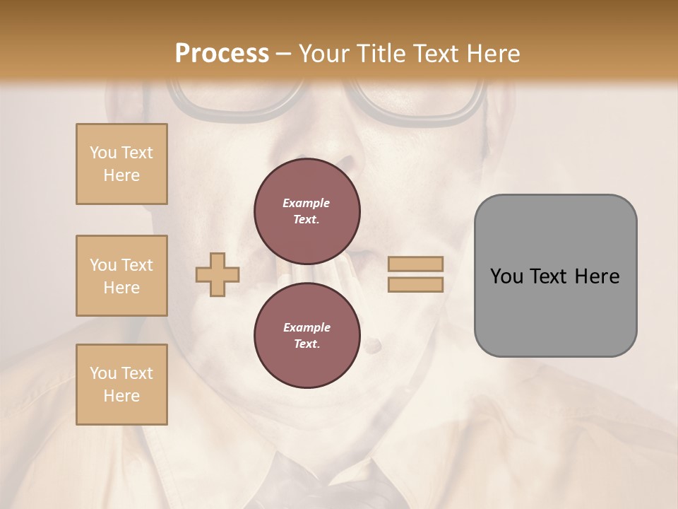 A Man Wearing Glasses And A Tie Is Making A Smokey Face PowerPoint Template