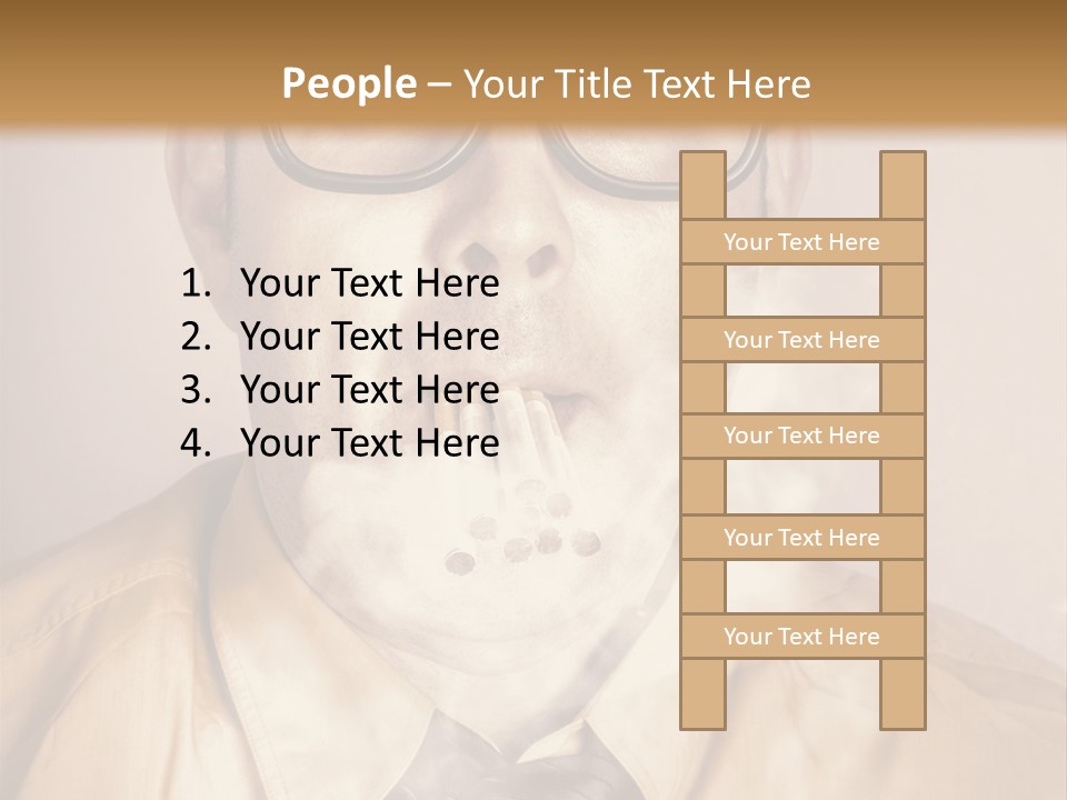 A Man Wearing Glasses And A Tie Is Making A Smokey Face PowerPoint Template