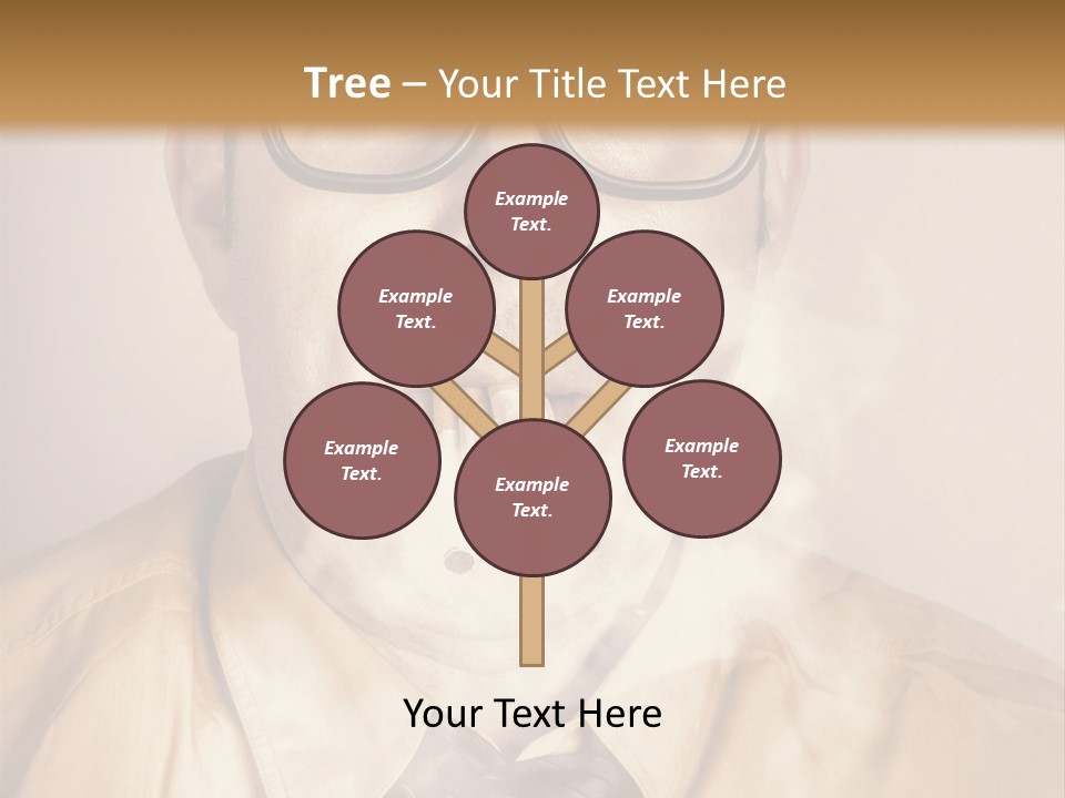 A Man Wearing Glasses And A Tie Is Making A Smokey Face PowerPoint Template