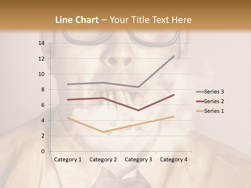 A Man Wearing Glasses And A Tie Is Making A Smokey Face PowerPoint Template