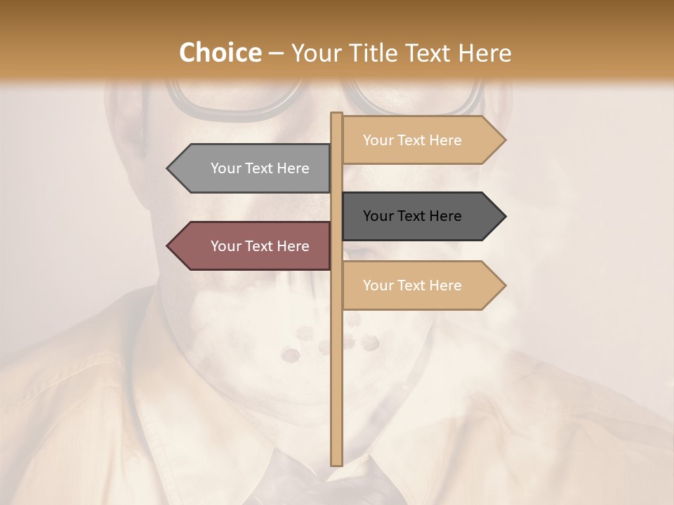 A Man Wearing Glasses And A Tie Is Making A Smokey Face PowerPoint Template