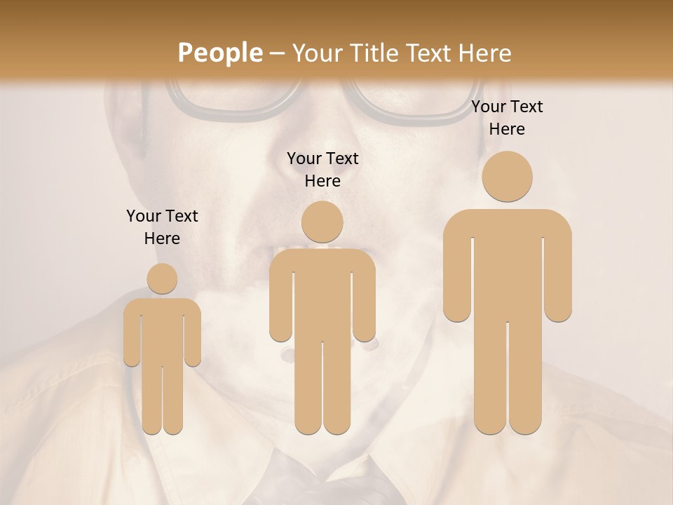 A Man Wearing Glasses And A Tie Is Making A Smokey Face PowerPoint Template