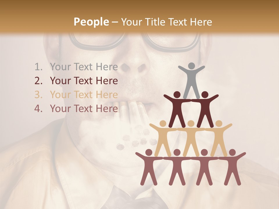 A Man Wearing Glasses And A Tie Is Making A Smokey Face PowerPoint Template