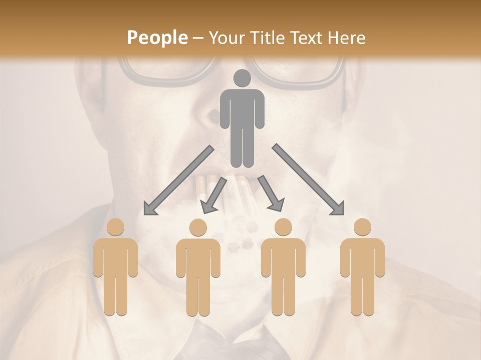A Man Wearing Glasses And A Tie Is Making A Smokey Face PowerPoint Template
