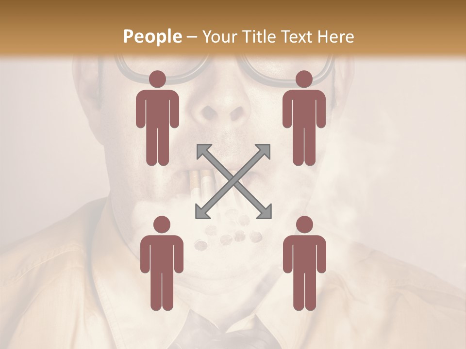 A Man Wearing Glasses And A Tie Is Making A Smokey Face PowerPoint Template