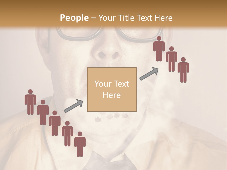 A Man Wearing Glasses And A Tie Is Making A Smokey Face PowerPoint Template