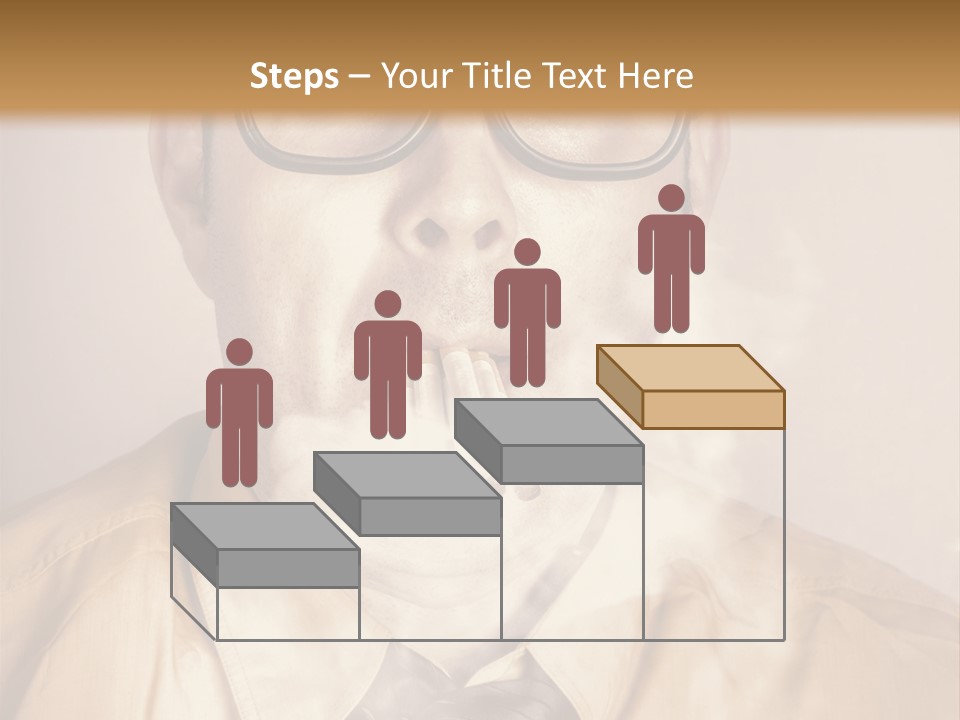 A Man Wearing Glasses And A Tie Is Making A Smokey Face PowerPoint Template