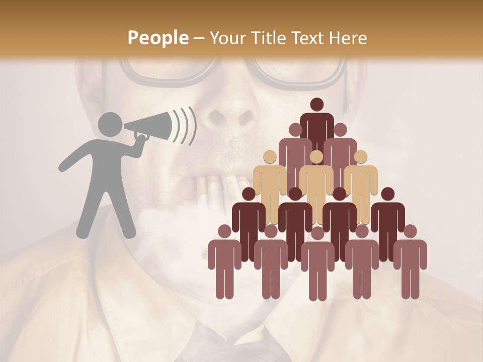A Man Wearing Glasses And A Tie Is Making A Smokey Face PowerPoint Template