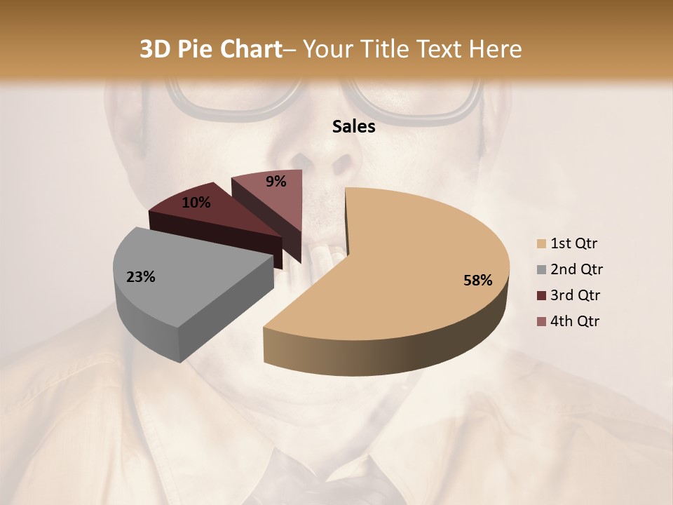 A Man Wearing Glasses And A Tie Is Making A Smokey Face PowerPoint Template