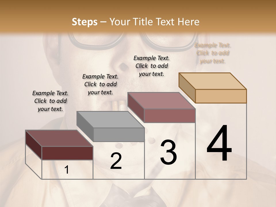 A Man Wearing Glasses And A Tie Is Making A Smokey Face PowerPoint Template