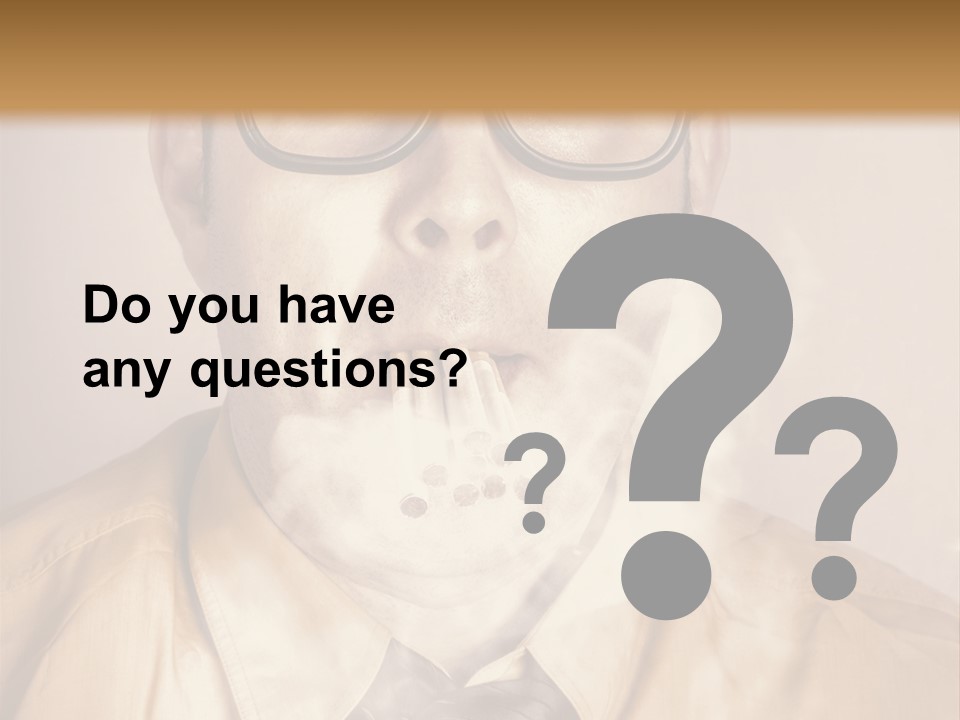 A Man Wearing Glasses And A Tie Is Making A Smokey Face PowerPoint Template