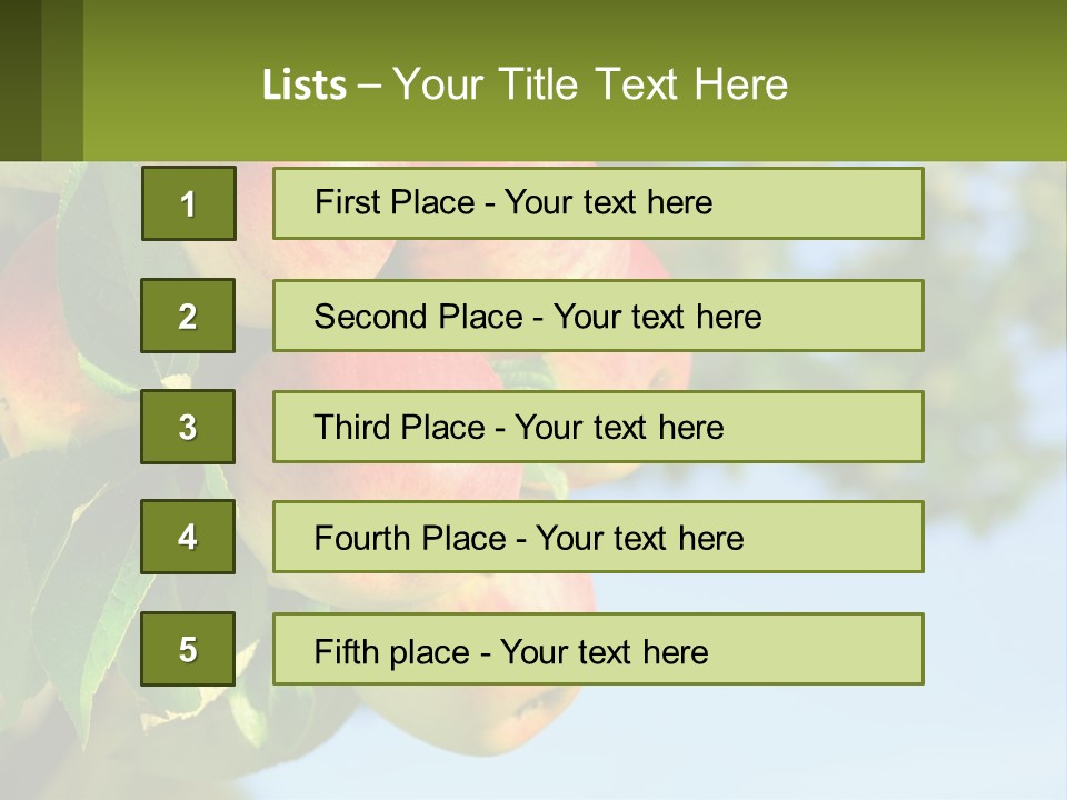 A Bunch Of Apples Hanging From A Tree PowerPoint Template