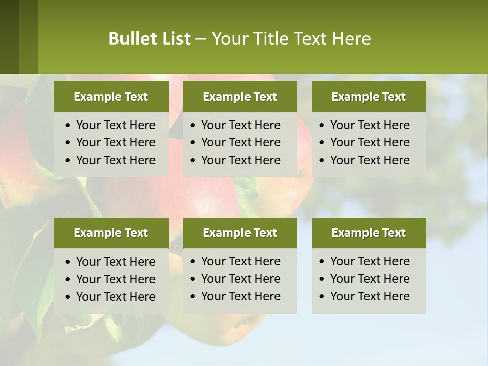 A Bunch Of Apples Hanging From A Tree PowerPoint Template